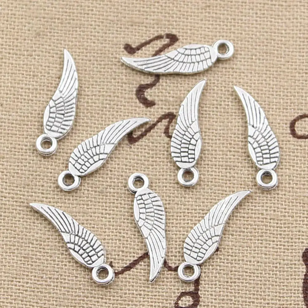 100pcs Charms Angel Wings 19x5mm Handmade Craft Pendant Making fit,Vintage Tibetan Bronze Silver color,DIY For Bracelet Necklace
100pcs Charms Angel Wings 19x5mm Handmade Craft Pendant Making fit,Vintage Tibetan Bronze Silver color,DIY For Bracelet Necklace