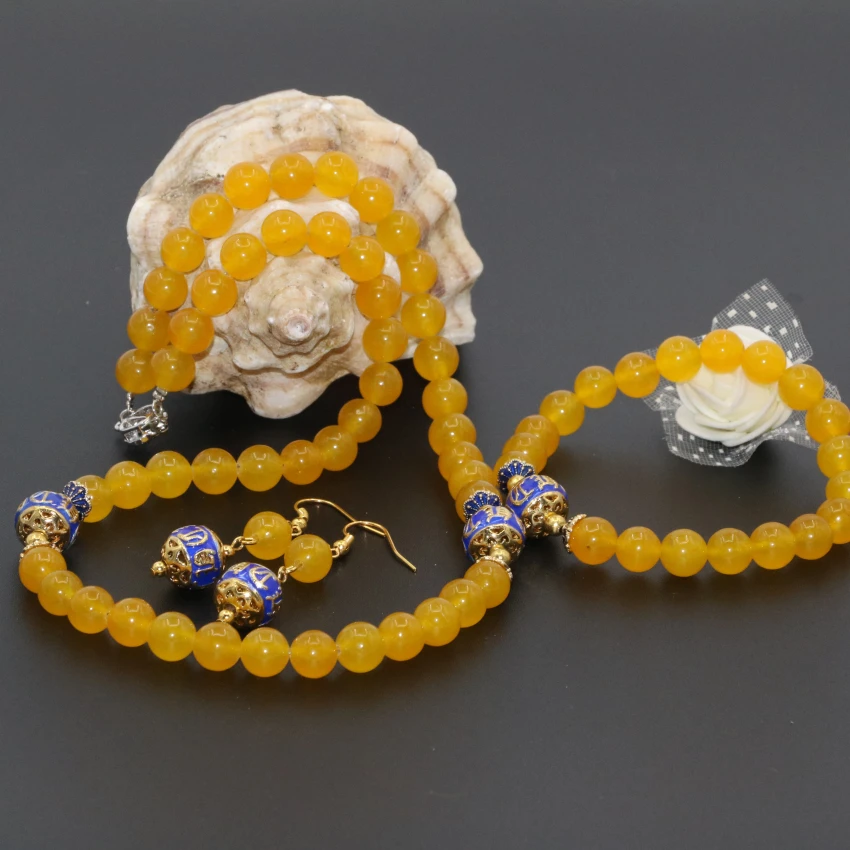 New arrival original design yellow jades chalcedony stone round beads 8mm earrings necklace bracelets elegant jewelry set B2680
New arrival original design yellow jades chalcedony stone round beads 8mm earrings necklace bracelets elegant jewelry set B2680