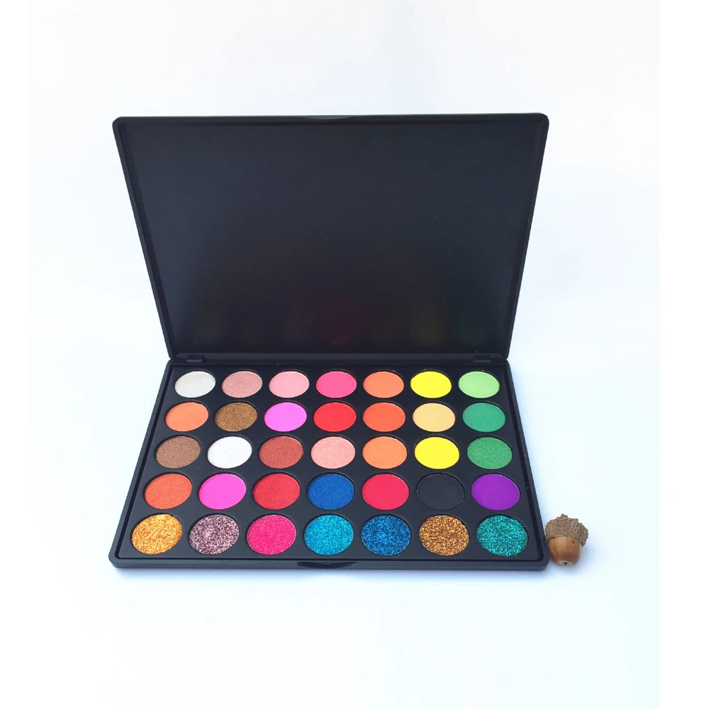 

35 Colors Pressed Glitter Eyeshadow Palette Waterproof Highly Pigmented Shimmery Matte Golden Rose Makeup Eye Shadow Pallete EY1