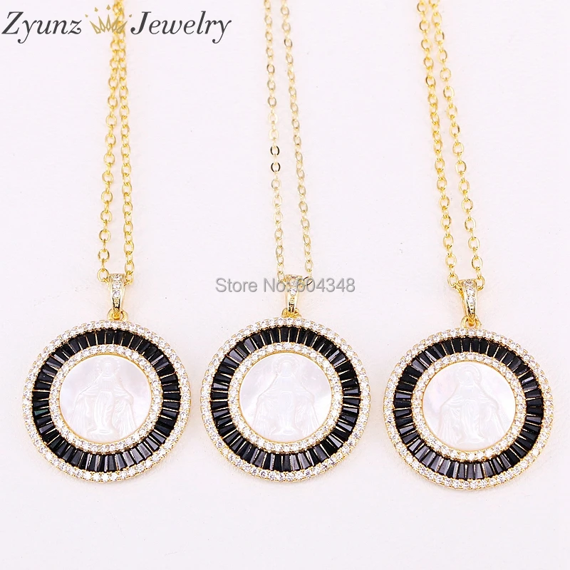 5 Strands ZYZ298-1720 Round Shaped CZ Micro Pave Shell Necklace Mary Pendant Necklace Jesus Jewelry
5 Strands ZYZ298-1720 Round Shaped CZ Micro Pave Shell Necklace Mary Pendant Necklace Jesus Jewelry