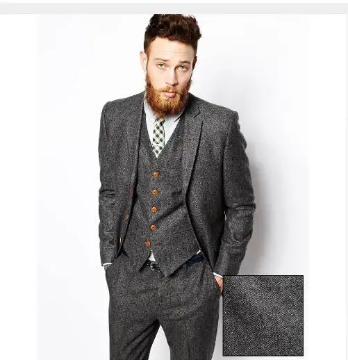 New Fashion Grey Smoking Tweed Men Suit 3 Pieces Groom Tuxedo Mens Suits Custom Made Slim Fit Groomsmen ( Jacket+Pants+Vest)
New Fashion Grey Smoking Tweed Men Suit 3 Pieces Groom Tuxedo Mens Suits Custom Made Slim Fit Groomsmen ( Jacket+Pants+Vest)