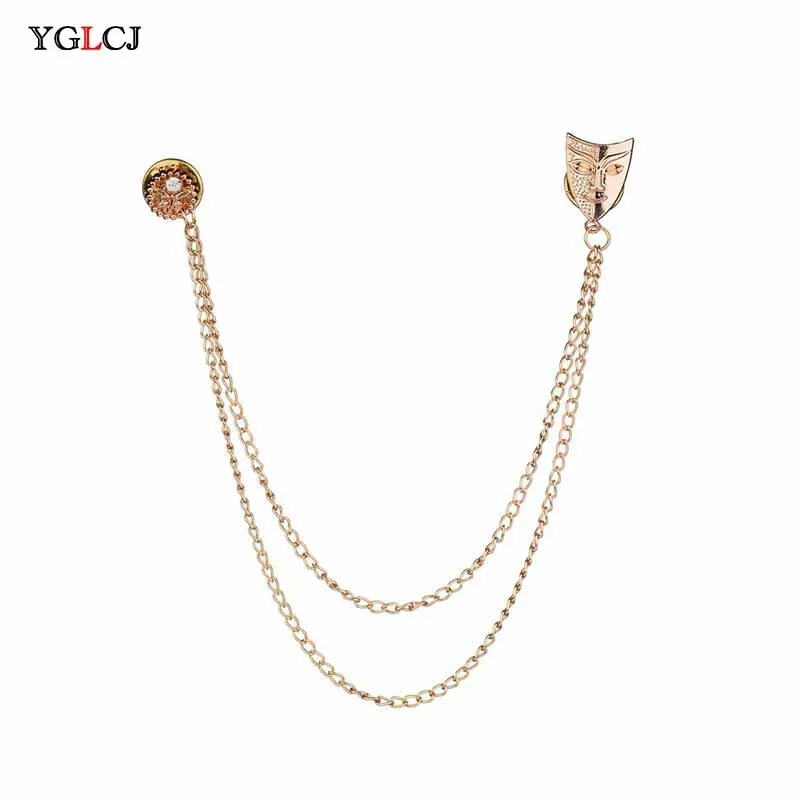 YGLCJ 2020 Fashion Men'S Brooch Crystal Mask Gold Chain Tassel Brooch Ladies Lapel Pin Men'S Western Accessories
YGLCJ 2020 Fashion Men'S Brooch Crystal Mask Gold Chain Tassel Brooch Ladies Lapel Pin Men'S Western Accessories