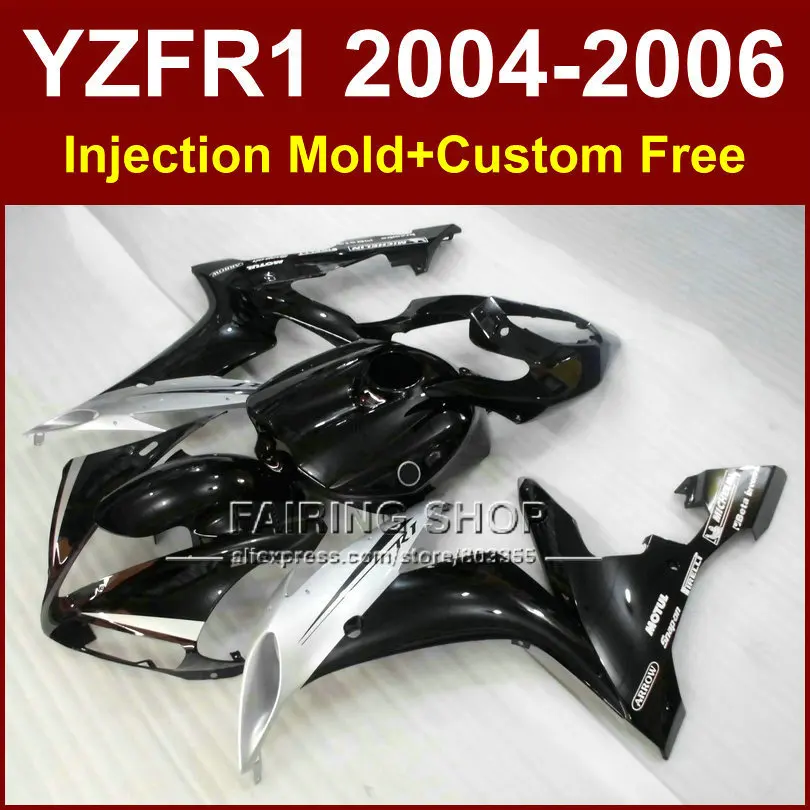High quality motorcycle Injection fairings for YAMAHA R1 2004 2005 2006 YZF R1 YZF1000 04 05 06 black silver bodywork fairing
High quality motorcycle Injection fairings for YAMAHA R1 2004 2005 2006 YZF R1 YZF1000 04 05 06 black silver bodywork fairing