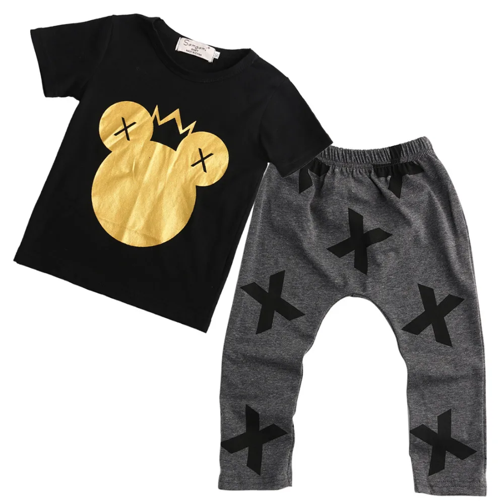 Модная одежда Emmababy для малышей младенцев детей мальчиков хлопковая футболка с
