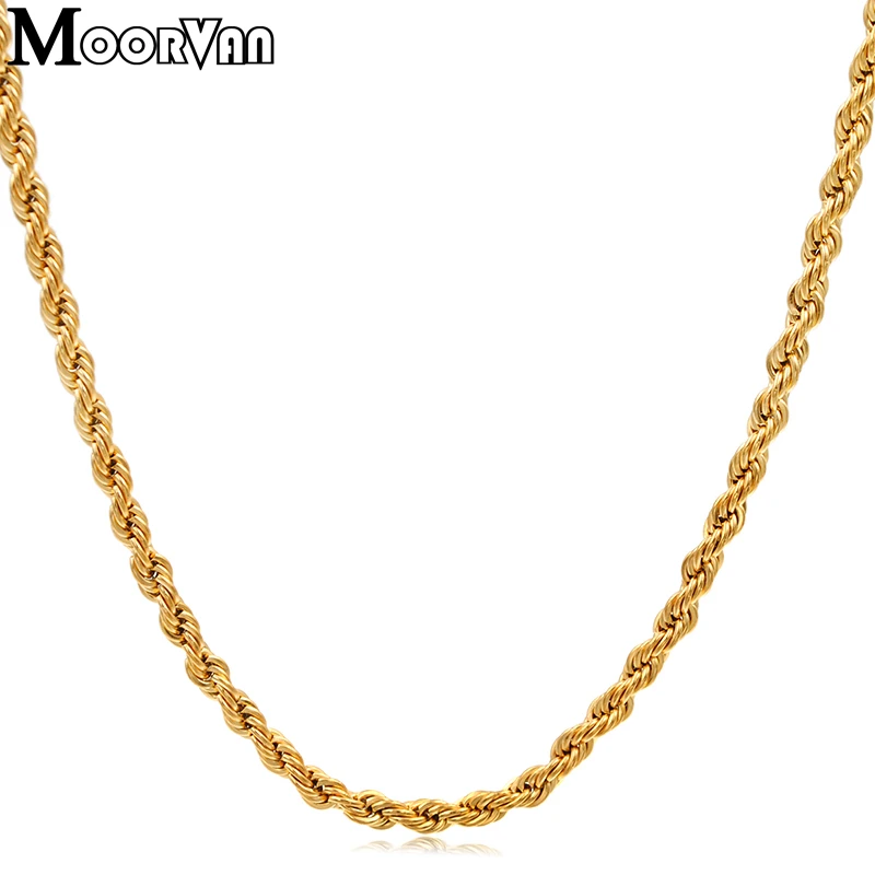Moorvan Stainless Steel Link Chain Rope Necklace For Men and Women 75cm 5mm gold color Jewelry Gift VN080
Moorvan Stainless Steel Link Chain Rope Necklace For Men and Women 75cm 5mm gold color Jewelry Gift VN080