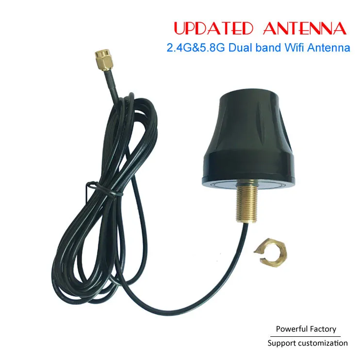 WIFI 2.4G 5.8G dual-band omnidirectional antenna external with screw installation
WIFI 2.4G 5.8G dual-band omnidirectional antenna external with screw installation
