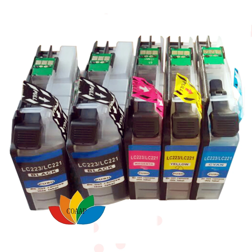 5 Pcs Compatible LC223 Black Cyan Magenta Yellow , LC 223 ink cartridge for Brother DCP & MFC printers
5 Pcs Compatible LC223 Black Cyan Magenta Yellow , LC 223 ink cartridge for Brother DCP & MFC printers