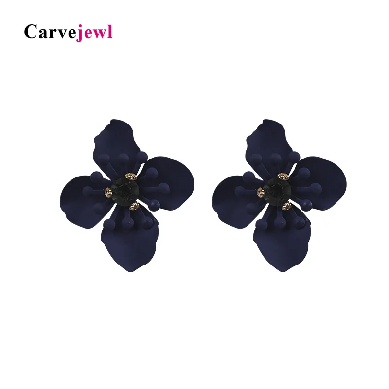 Carvejewl big flower stud earrings blue coating crystal rhinestone earrings for women jewelry girl gift fashion European earring
Carvejewl big flower stud earrings blue coating crystal rhinestone earrings for women jewelry girl gift fashion European earring