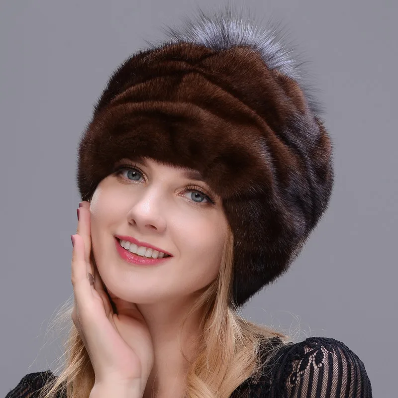 2018 New Style Round Hat Integrated Real Mink Fur With Fox Fur Pompom Making Woman Favorite Hat Soft Brown Winter Warm Hat
2018 New Style Round Hat Integrated Real Mink Fur With Fox Fur Pompom Making Woman Favorite Hat Soft Brown Winter Warm Hat