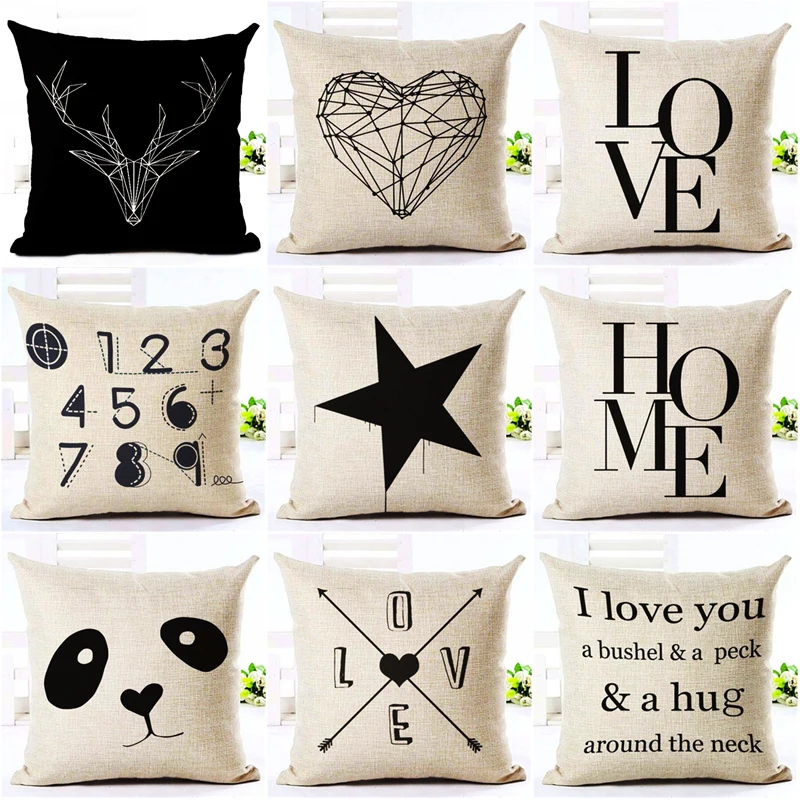 2019 Letters Love Home Cushion covers Cotton linen Black White pillow cover Sofa bed Nordic decorative pillow case almofadas
2019 Letters Love Home Cushion covers Cotton linen Black White pillow cover Sofa bed Nordic decorative pillow case almofadas