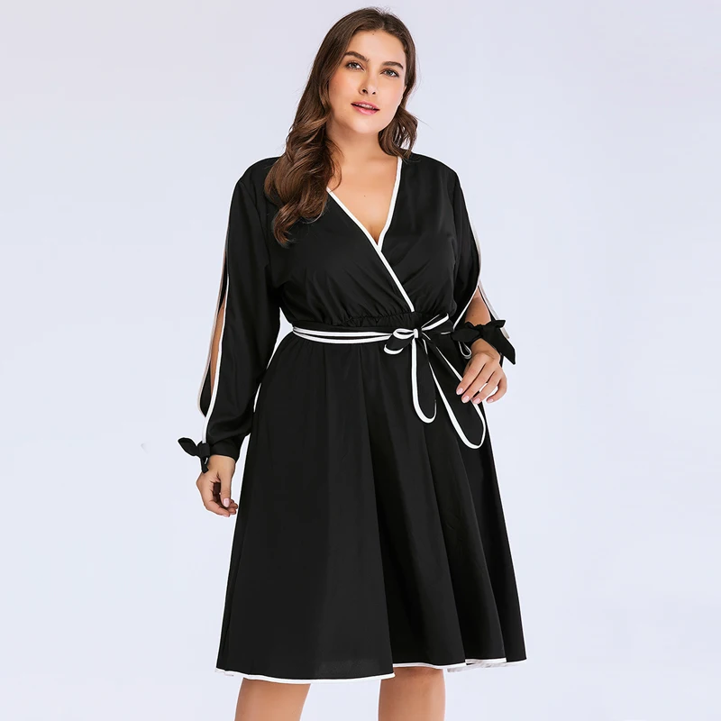 XL-XXXXL Max 4XL Large Size Patchwork Summer Dress Women Clothing Office Lady Working Dress Sexy V Neck Bow Tie Beauty Lady
XL-XXXXL Max 4XL Large Size Patchwork Summer Dress Women Clothing Office Lady Working Dress Sexy V Neck Bow Tie Beauty Lady