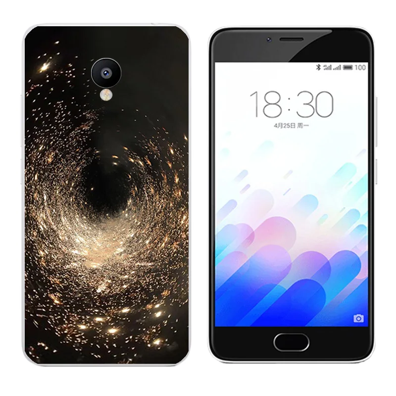 Мягкий силиконовый чехол из ТПУ для Meizu M3 M3s M3S Mini с золотым принтом задняя крышка