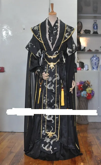 Мужской костюм длиной до пола без хвоста Yuan Ci Black, костюм ханьфу, сценическое изображение, косплей, костюм
Мужской костюм длиной до пола без хвоста Yuan Ci Black, костюм ханьфу, сценическое изображение, косплей, костюм