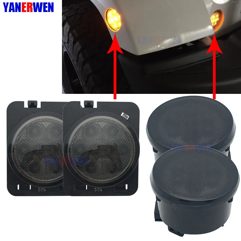 Front Turn Signal Lights Amber LED Smoked Lens + Fender LED Side Maker Parking Lights For 2007-2015 Jeep Wrangler JK
Front Turn Signal Lights Amber LED Smoked Lens + Fender LED Side Maker Parking Lights For 2007-2015 Jeep Wrangler JK