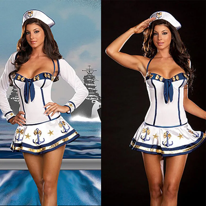 Fantasy Marinheira White Women's Sexy Sailor Costumes for Halloween Adult Sexy Female Sea Sailor Costume Cosplay Fancy Jurk
Fantasy Marinheira White Women's Sexy Sailor Costumes for Halloween Adult Sexy Female Sea Sailor Costume Cosplay Fancy Jurk