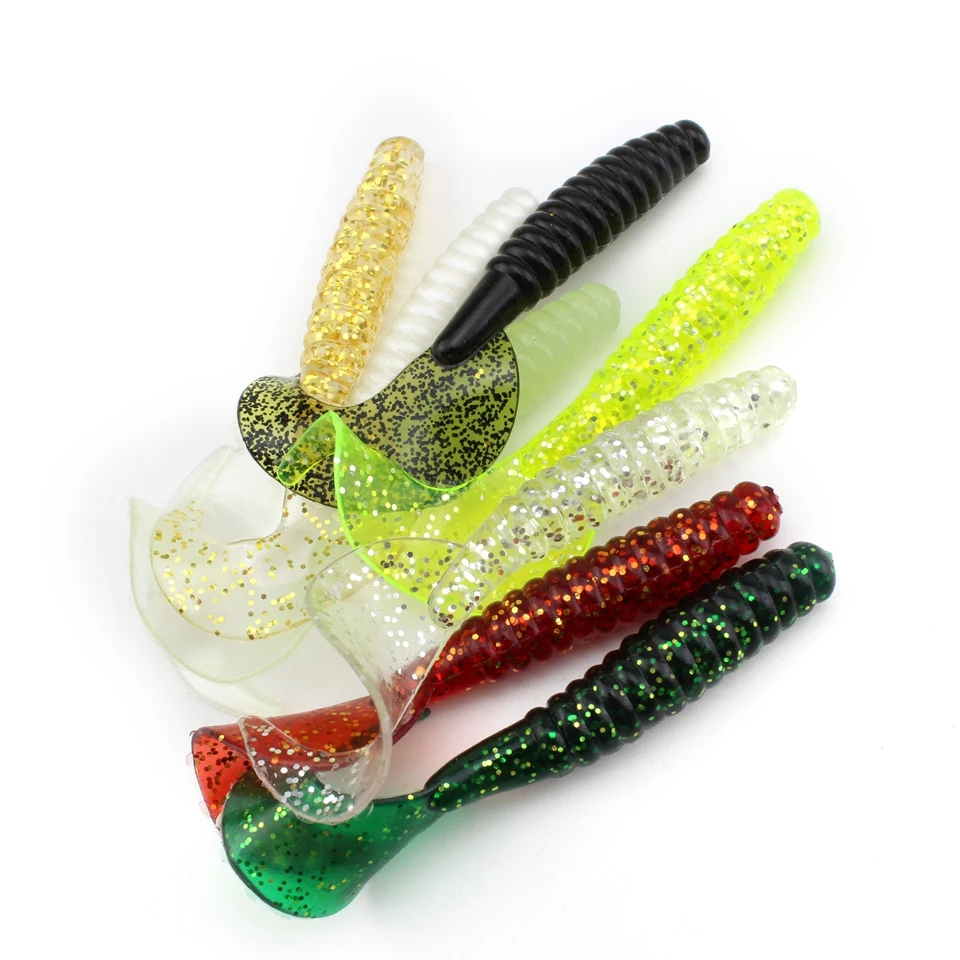 15pcs/bag 85mm 5g Grubs 8 colour Fishing Lures Wobblers Carp Soft Silicone Artificial Deepwater Baits | Спорт и развлечения