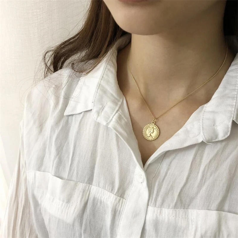 925 Sterling Silver Round Coin Elizabeth Pendants Collier Women Gold Color Women's Portrait Necklace Charms Fine Jewelry
925 Sterling Silver Round Coin Elizabeth Pendants Collier Women Gold Color Women's Portrait Necklace Charms Fine Jewelry