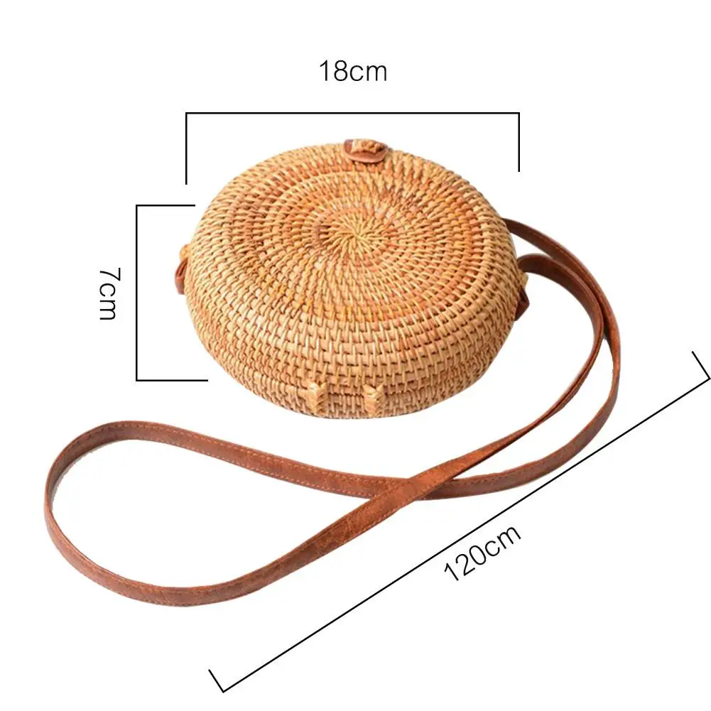Handmade Rattan Woven Round Beach Bag Travel Carry Small Bags Retro Home Storage Bag
Handmade Rattan Woven Round Beach Bag Travel Carry Small Bags Retro Home Storage Bag