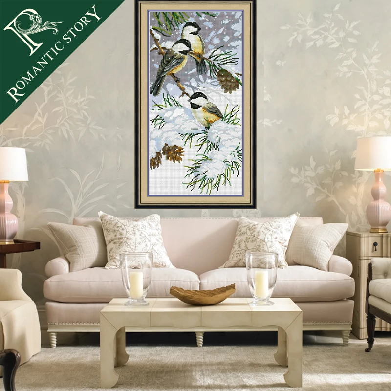 Romantic Story Chinese Style Winter Sparrow Painting Home Decoration Cross Stitch Needlework DMC Cross-Stitch Embroidery Kits
Romantic Story Chinese Style Winter Sparrow Painting Home Decoration Cross Stitch Needlework DMC Cross-Stitch Embroidery Kits