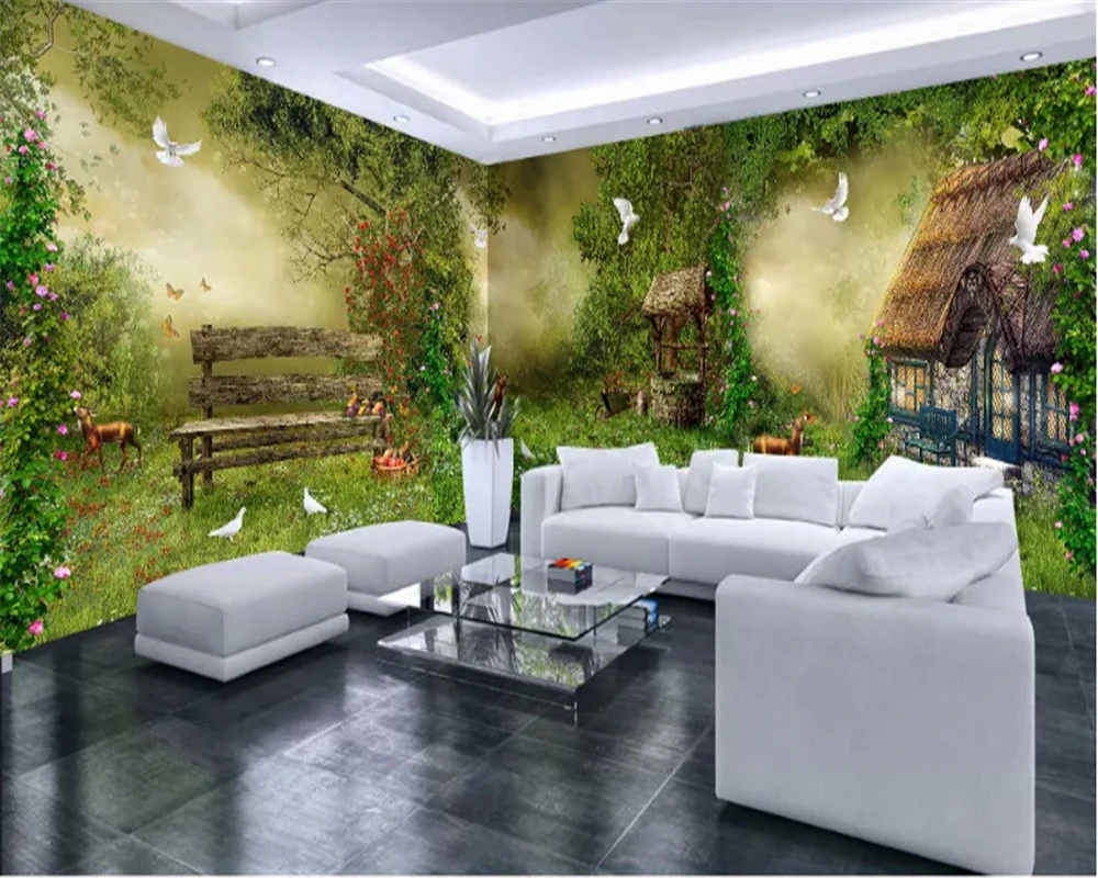 beibehang Custom size wallpaper fantasy forest hut flower and bird whole house background wall papers home decor painting behang
beibehang Custom size wallpaper fantasy forest hut flower and bird whole house background wall papers home decor painting behang