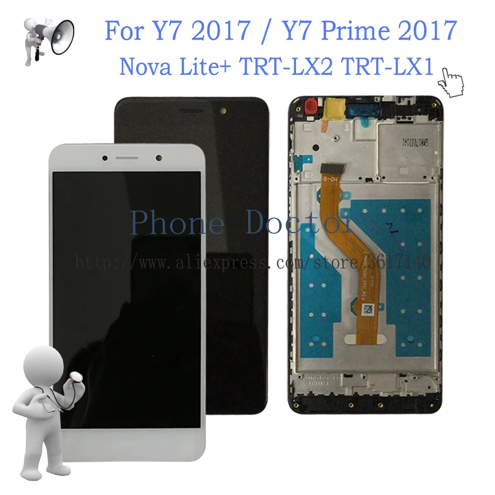 Полный ЖК-дисплей + дигитайзер сенсорного экрана в сборе + рамка для Huawei Y7 2017 / Y7 Prime 2017 TRT-LX2 / Nova Lite + TRT-LX1
Полный ЖК-дисплей + дигитайзер сенсорного экрана в сборе + рамка для Huawei Y7 2017 / Y7 Prime 2017 TRT-LX2 / Nova Lite + TRT-LX1