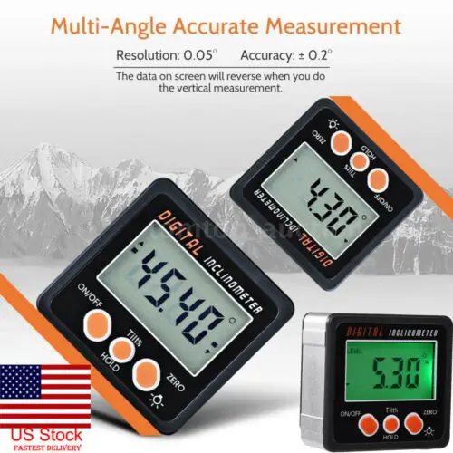 4*90° Digital Inclinometer Level Box Mini Protractor Angle Finder Bevel Gauge Magnet Magnetic Base Measuring Tools
4*90° Digital Inclinometer Level Box Mini Protractor Angle Finder Bevel Gauge Magnet Magnetic Base Measuring Tools