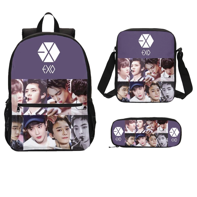 2019 3pcs EXO Kpop Goup Bag Sets Design Girls Backpack Shoulder Bagpack Sing Bag Pen Bag Mujer Bolsa Escolar mochila
2019 3pcs EXO Kpop Goup Bag Sets Design Girls Backpack Shoulder Bagpack Sing Bag Pen Bag Mujer Bolsa Escolar mochila