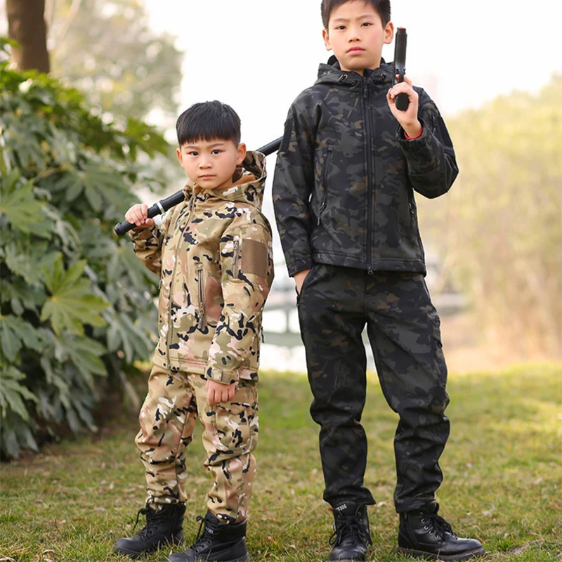 New Combat Uniform Kids Softshell Jacket and pants Suit BDU Military Tactical Gear Army Suit Camo Outwear Waterproof Set
New Combat Uniform Kids Softshell Jacket and pants Suit BDU Military Tactical Gear Army Suit Camo Outwear Waterproof Set