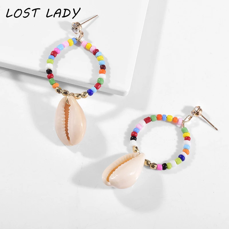 Lost Lady Новые DIY морские серьги в виде ракушки женские Brincos ручной работы