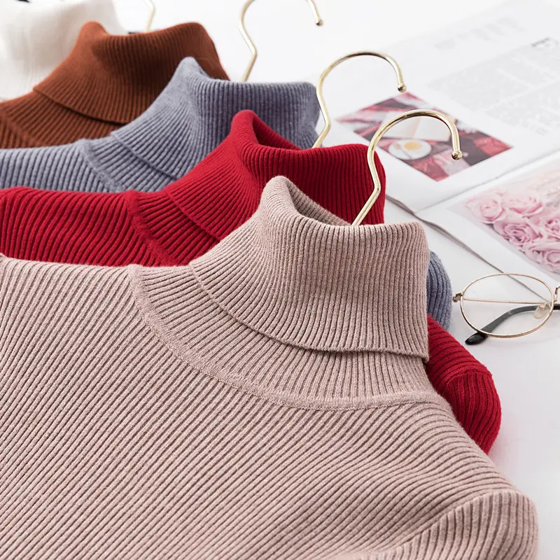 2019 Spring Autumn pullovers And Sweaters Women Slim knitted Elastic long-sleeved Turtleneck Pullovers Female Knitted Sweaters
2019 Spring Autumn pullovers And Sweaters Women Slim knitted Elastic long-sleeved Turtleneck Pullovers Female Knitted Sweaters