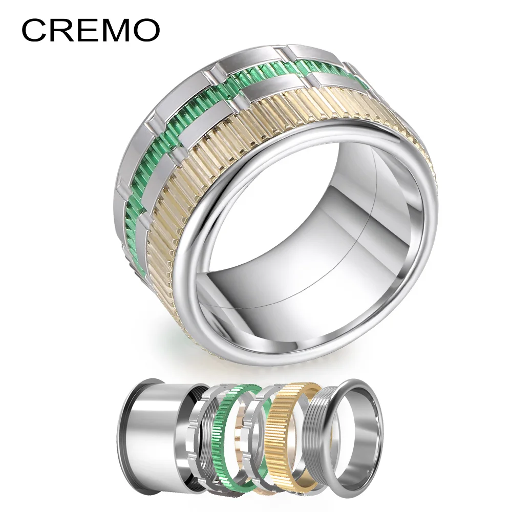 Женские кольца с зубчатой передачей Cremo вращающееся кольцо из нержавеющей стали