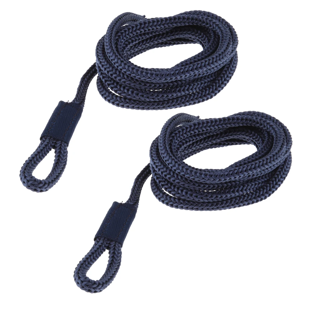 2x 1/4inch x 5ft Blue Braid Nylon Dock Line Boat Mooring White Multifilament polypropylene double braid construction | Автомобили и