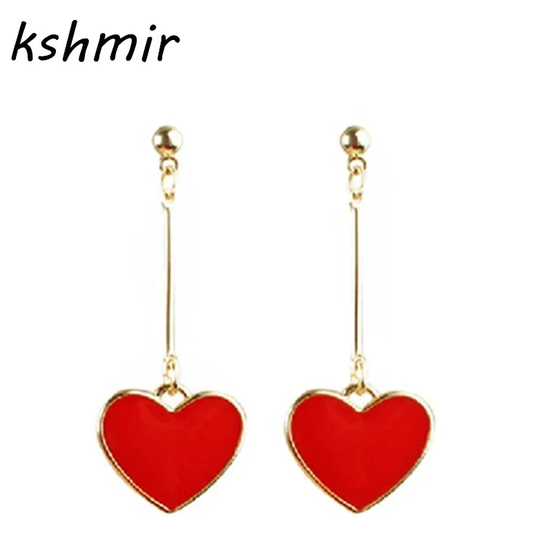 

2018 fine jewelry accessories earrings girl fashion popular sister heart-shaped pendant earrings long women earrings of women