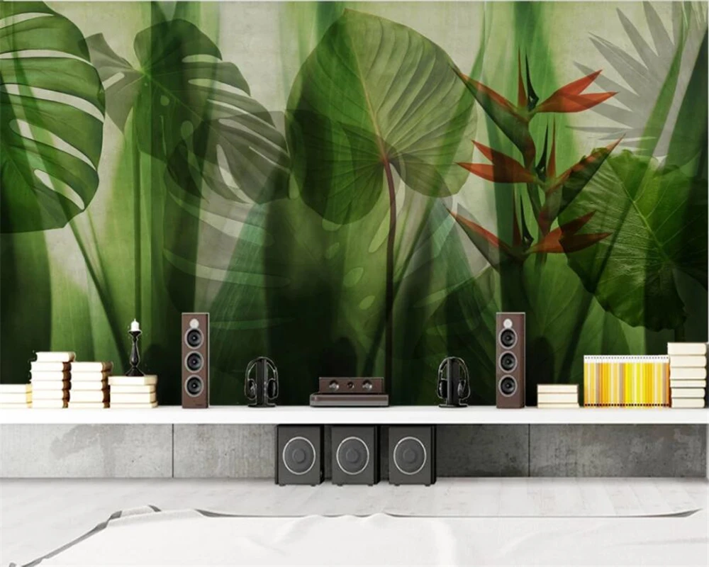 beibehang Wallpaper custom 3D mural retro tropical rainforest palm banana leaves living room bedroom TV wall Papel de parede
beibehang Wallpaper custom 3D mural retro tropical rainforest palm banana leaves living room bedroom TV wall Papel de parede