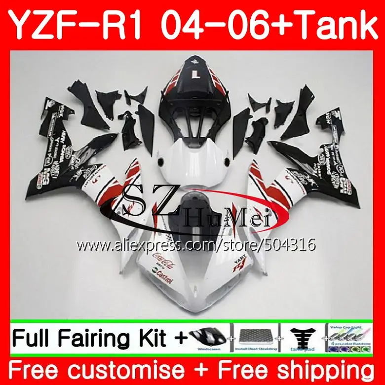 Корпус для YAMAHA YZF-1000 04 06 YZF1000 Белый Черный 68SH6 YZFR1 04 05 06 YZF 1000 R 1 YZF R1 2004 2005 2006 комплект обтекателей
Корпус для YAMAHA YZF-1000 04 06 YZF1000 Белый Черный 68SH6 YZFR1 04 05 06 YZF 1000 R 1 YZF R1 2004 2005 2006 комплект обтекателей