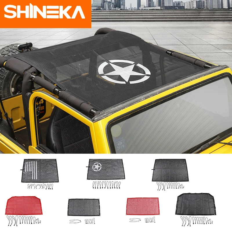 SHINEKA Car Covers for Jeep wrangler tj 1997-2006 Top Sunshade Mesh Car Cover Roof Trunk UV Proof Protection Net for wrangler TJ
SHINEKA Car Covers for Jeep wrangler tj 1997-2006 Top Sunshade Mesh Car Cover Roof Trunk UV Proof Protection Net for wrangler TJ