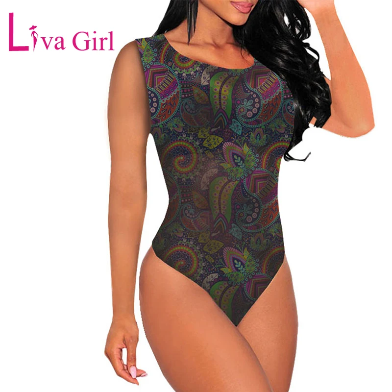 LIVA GIRL Bohemian Print Women Bodysuit Elastic Bodycon Sleeveless Bodysuits Female Skinny Jumpsuits Body Tops Combinaison Femme
LIVA GIRL Bohemian Print Women Bodysuit Elastic Bodycon Sleeveless Bodysuits Female Skinny Jumpsuits Body Tops Combinaison Femme