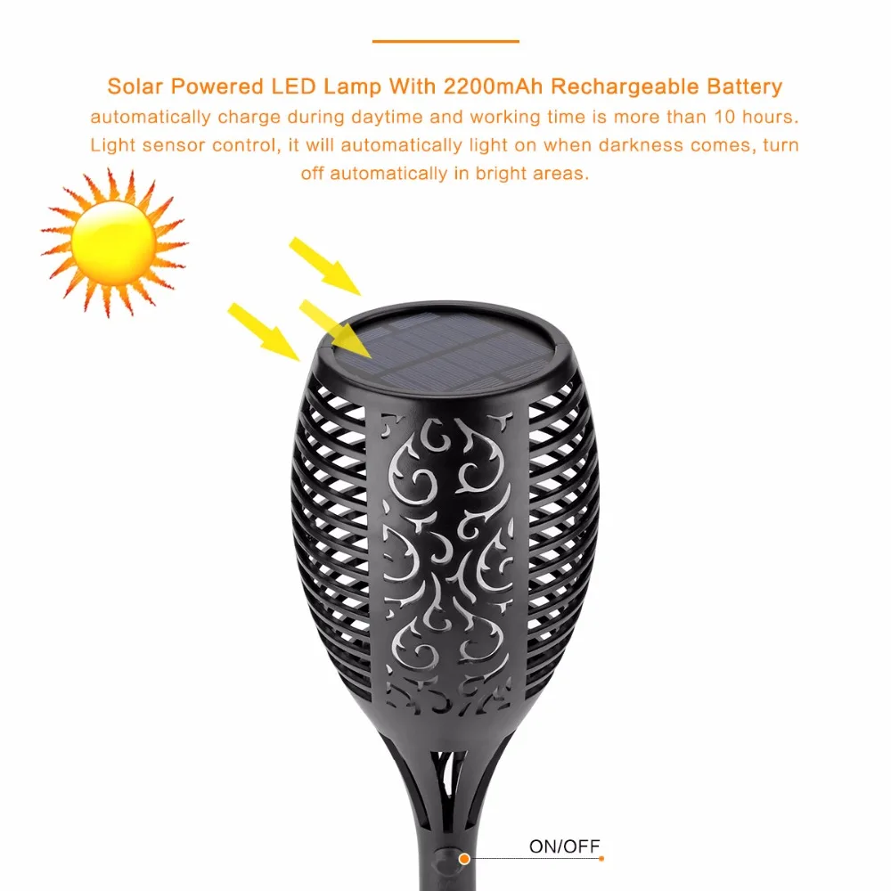 Solar Flame Flickering Outdoor Lawn garden Solar light Smart Tiki Torch Light Solar Torches Dancing Flames Landscape Light
Solar Flame Flickering Outdoor Lawn garden Solar light Smart Tiki Torch Light Solar Torches Dancing Flames Landscape Light