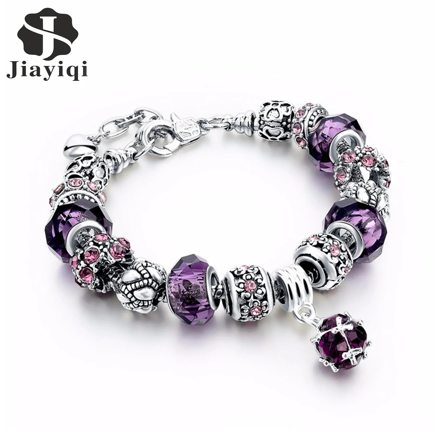 Jiayiqi 2017 Hot Trendy Purple Color Rhinestone DIY Beads Round Shape Charm Bracelets For Women Jewelry Lobster Clasp Type
Jiayiqi 2017 Hot Trendy Purple Color Rhinestone DIY Beads Round Shape Charm Bracelets For Women Jewelry Lobster Clasp Type