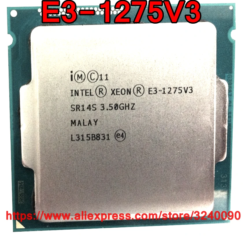 Оригинальный процессор Intel CPU Xeon E3 1275V3 3 50 ГГц 8M Quad Core 1275 V3 Socket 1150 Бесплатная
