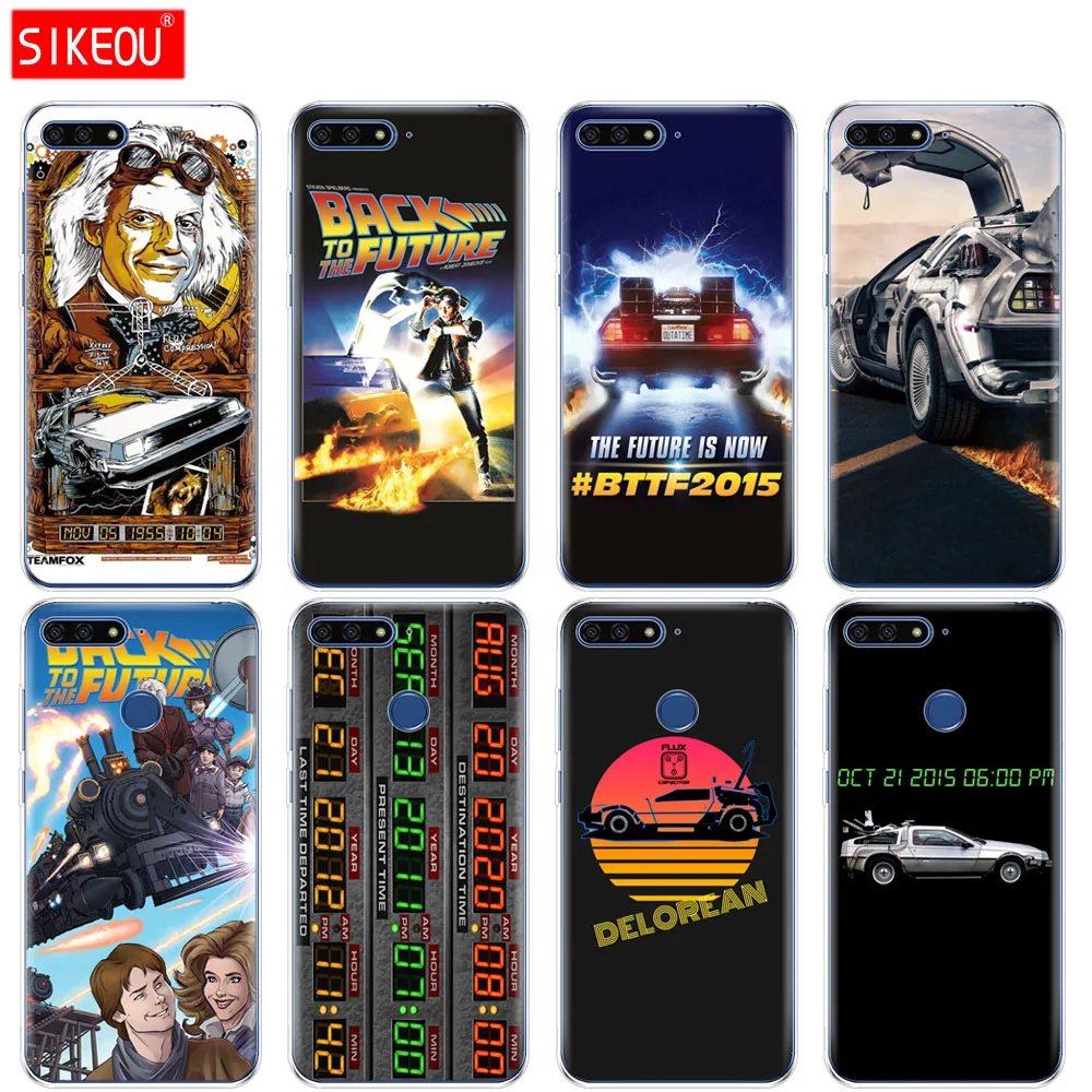 Силиконовый чехол для телефона Huawei Honor 7A PRO 7C Y5 Y6 Y7 Y9 2017 2018 Prime Delorean Назад в будущее