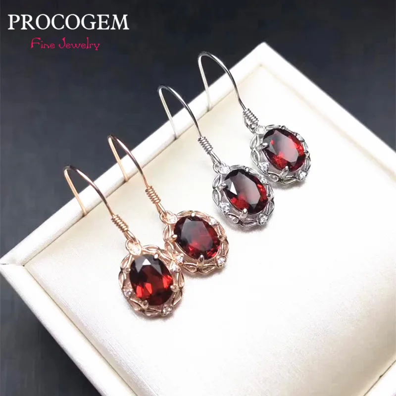 Natural Garnet Drop Earrings 6x8mm 1.40Ct/pc 925 Sterling silver Earrings for Women 5A Oval Genuine Gemstones fine Jewelry #371
Natural Garnet Drop Earrings 6x8mm 1.40Ct/pc 925 Sterling silver Earrings for Women 5A Oval Genuine Gemstones fine Jewelry #371