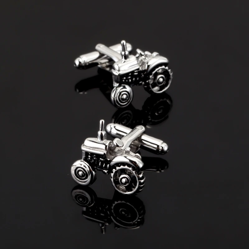 

XK340 iGame Men Jewellery Tractor Cufflinks Wholesale&retail Silver Color Copper Farm Vehicle Design Best Gift For Men