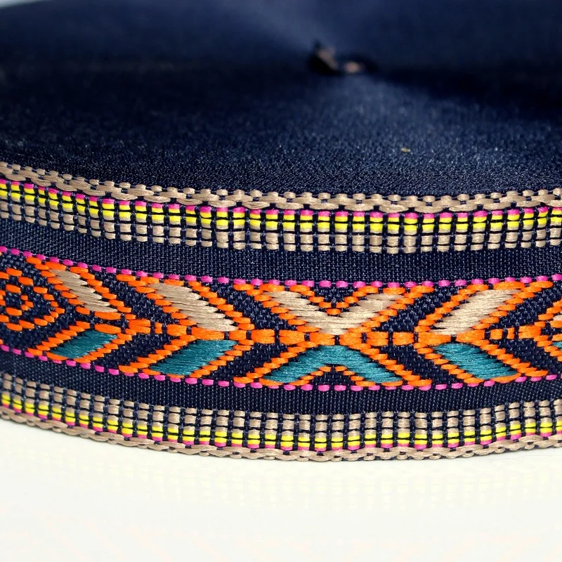

5yards embroidery ethnic jacquard webbing woven tape lace trim ribbon band 5cm tribal boho DIY garment bag strap gift accessory