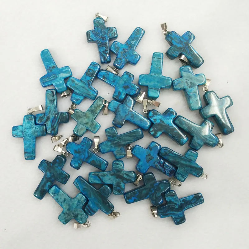 Wholesale 50pcs/lot 2018 fashion high quality blue onyx stone cross Charms pendants for Necklaces jewelry making free shipping
Wholesale 50pcs/lot 2018 fashion high quality blue onyx stone cross Charms pendants for Necklaces jewelry making free shipping