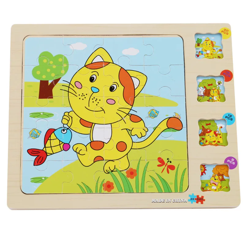 Kids Wooden Animals Scene Multilayer 3D Stories Jigsaw Puzzles Baby Educational Childhood Intelligence Games Toys | Игрушки и хобби