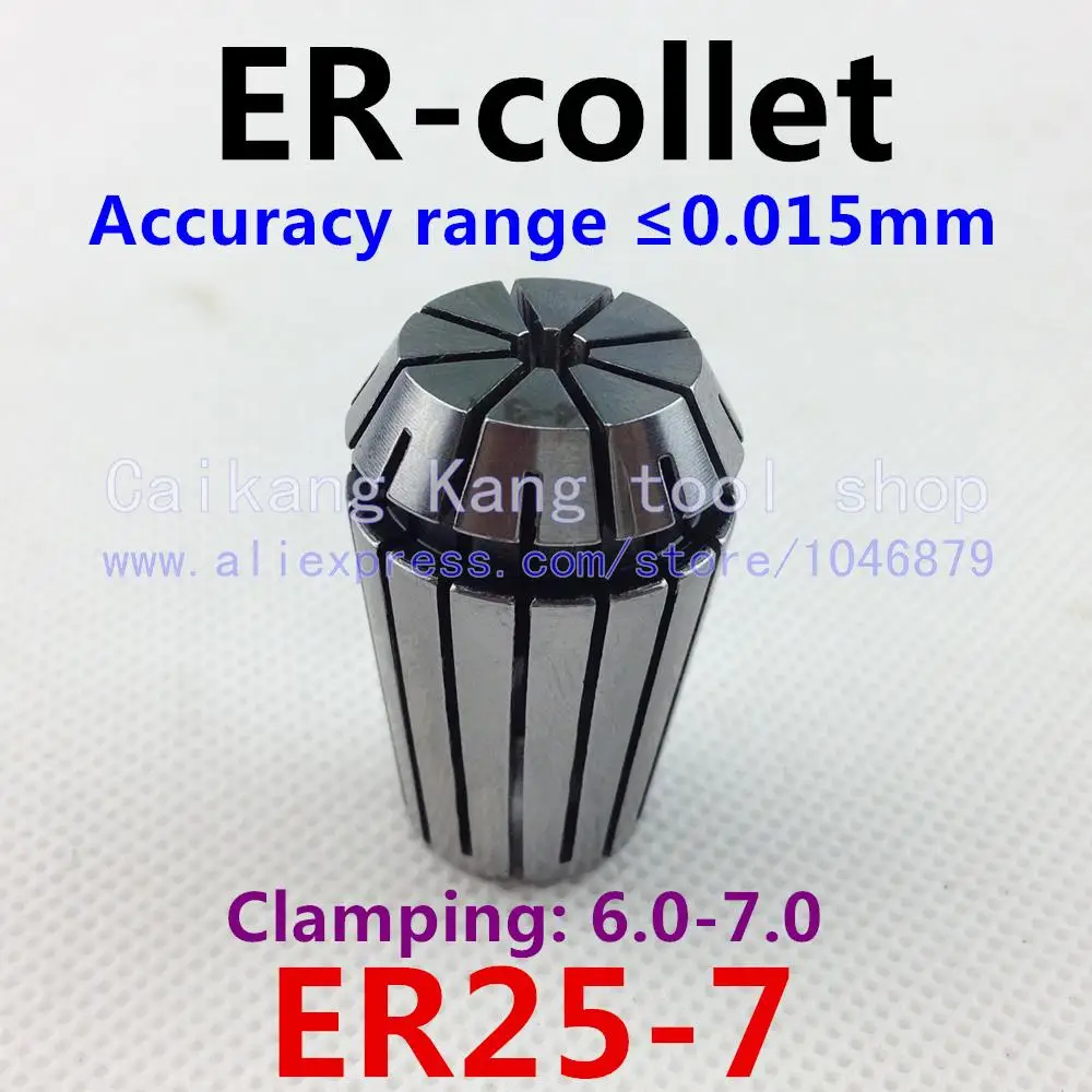 ER25-7 . ER collet. Collet. Material: 65 Mn spring steel. Accuracy: 0.015mm. Clamping range: 6.0-7.0mm. Specifications: ER25-7
ER25-7 . ER collet. Collet. Material: 65 Mn spring steel. Accuracy: 0.015mm. Clamping range: 6.0-7.0mm. Specifications: ER25-7