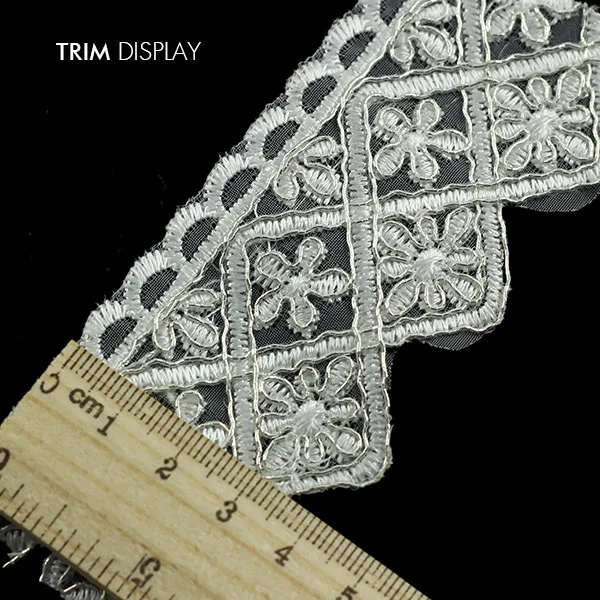 

Floral Embroidered Lace Ribbon Trim Guipure Applique Motif Scrapbooking Decorated Sewing Supplies for Wedding Dress 14yard/T859