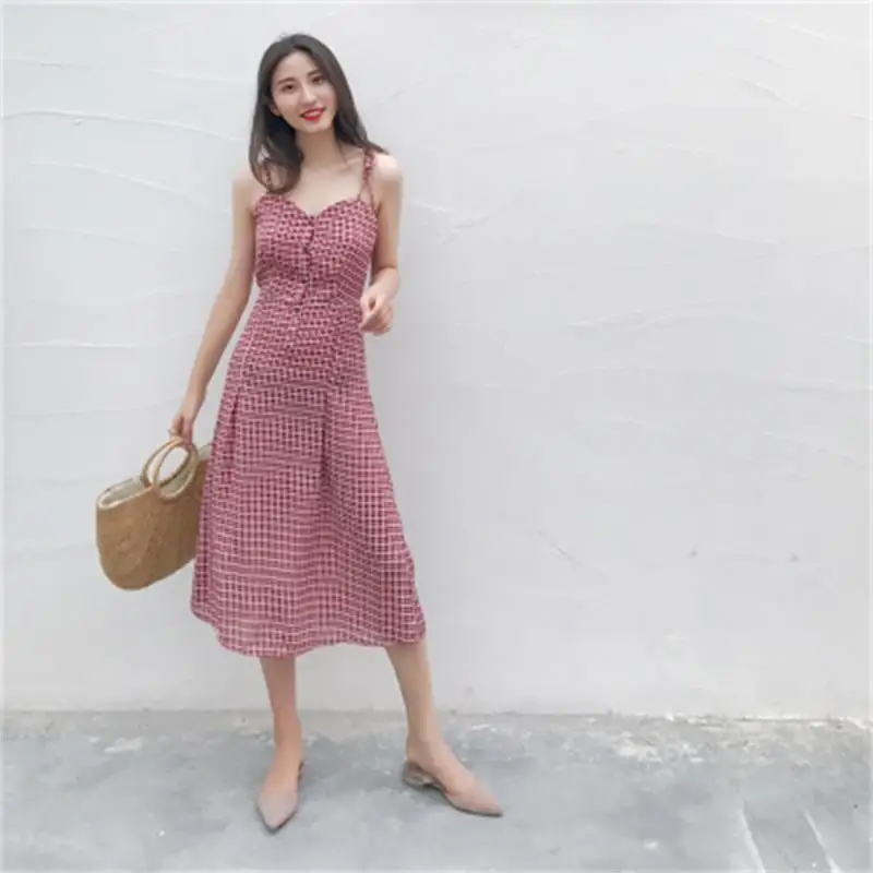 Fashion dress Female New high quality Summer Single-breasted retro plaid holiday dress in a long slim dress women dress female
Fashion dress Female New high quality Summer Single-breasted retro plaid holiday dress in a long slim dress women dress female