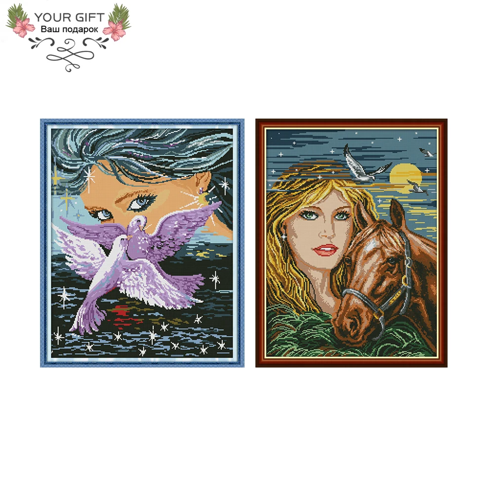 Your Gift RA224 RA225 14CT 11CT Counted and Stamped Home Decor Beauty And Dove Horse Needlework Cross Stitch kits
Your Gift RA224 RA225 14CT 11CT Counted and Stamped Home Decor Beauty And Dove Horse Needlework Cross Stitch kits